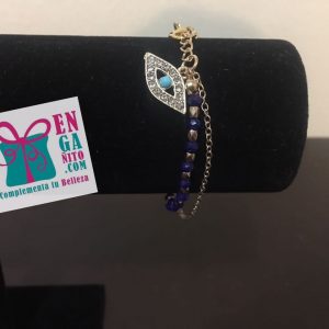 Pulsera delgada Azul con colgante