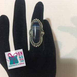 Anillo ajustable piedra azul