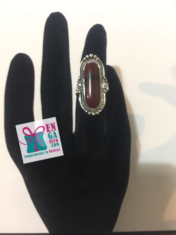 Anillo Perla ajustable café