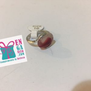 Anillo magenta con blanco medida 16