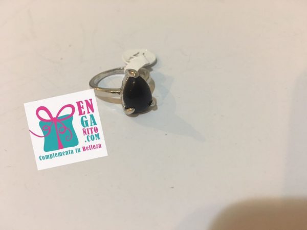 Anillo negro punta medida 17