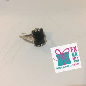 Anillo negro , medida 18