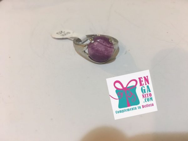 Anillo Morado redondo, medida 20