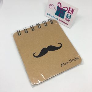 Libreta con Bigote 8 cm ancho 9 cm alto